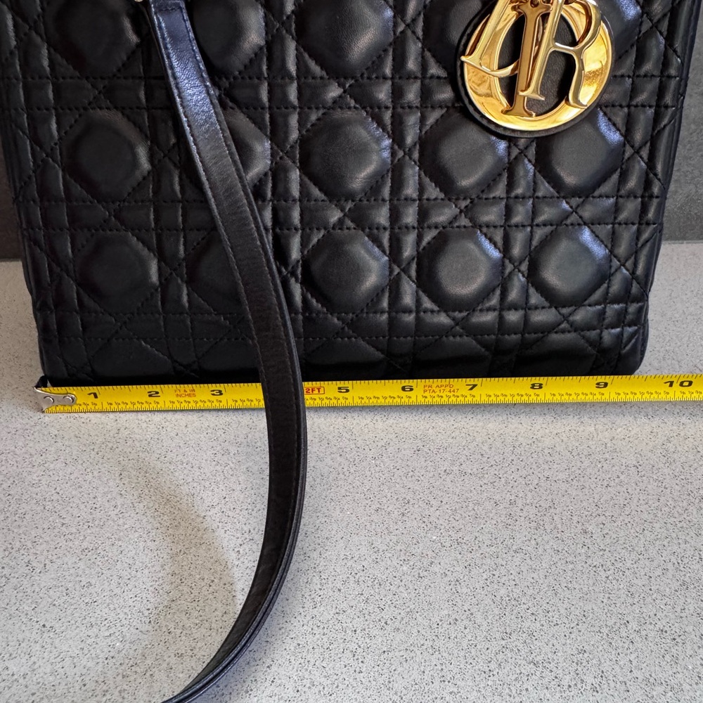 Christian Dior Small Black Leather Lady Cannage Quilted Bag - Picture 5 of 11